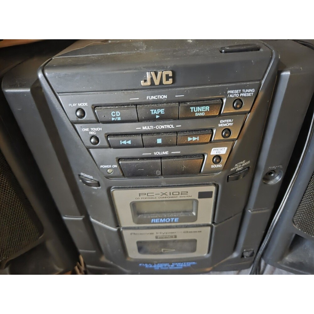 JVC PC-X102BK AM FM CD CASSETTE Portable System Player Boombox no Remote